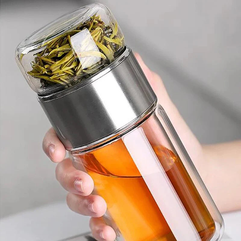 Life by Home™ Double Wall Glass Separation Tea Infuser Bottle