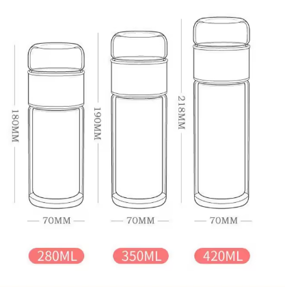 Life by Home™ Double Wall Glass Separation Tea Infuser Bottle