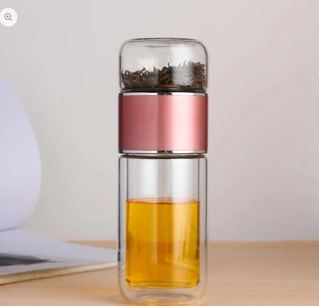 Life by Home™ Double Wall Glass Separation Tea Infuser Bottle