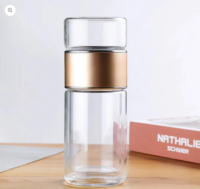 Life by Home™ Double Wall Glass Separation Tea Infuser Bottle