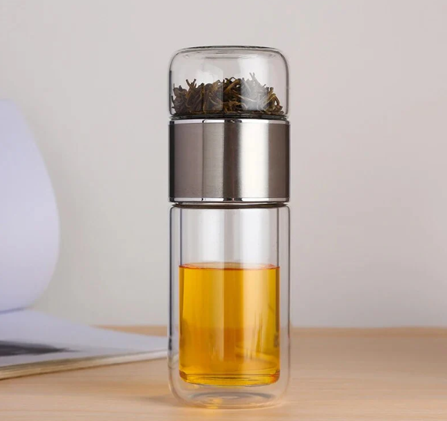 Life by Home™ Double Wall Glass Separation Tea Infuser Bottle