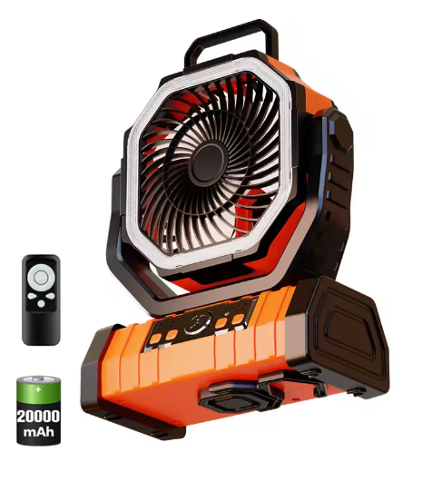 Portable Camping Fan with LED Lantern Light 20000mAh
