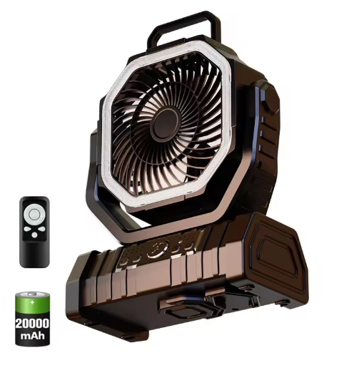 Portable Camping Fan with LED Lantern Light 20000mAh