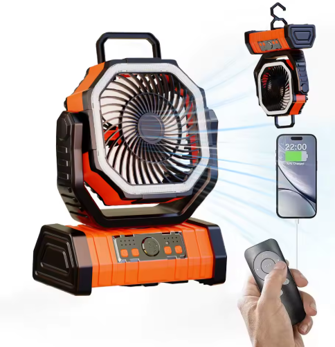 Portable Camping Fan with LED Lantern Light 20000mAh