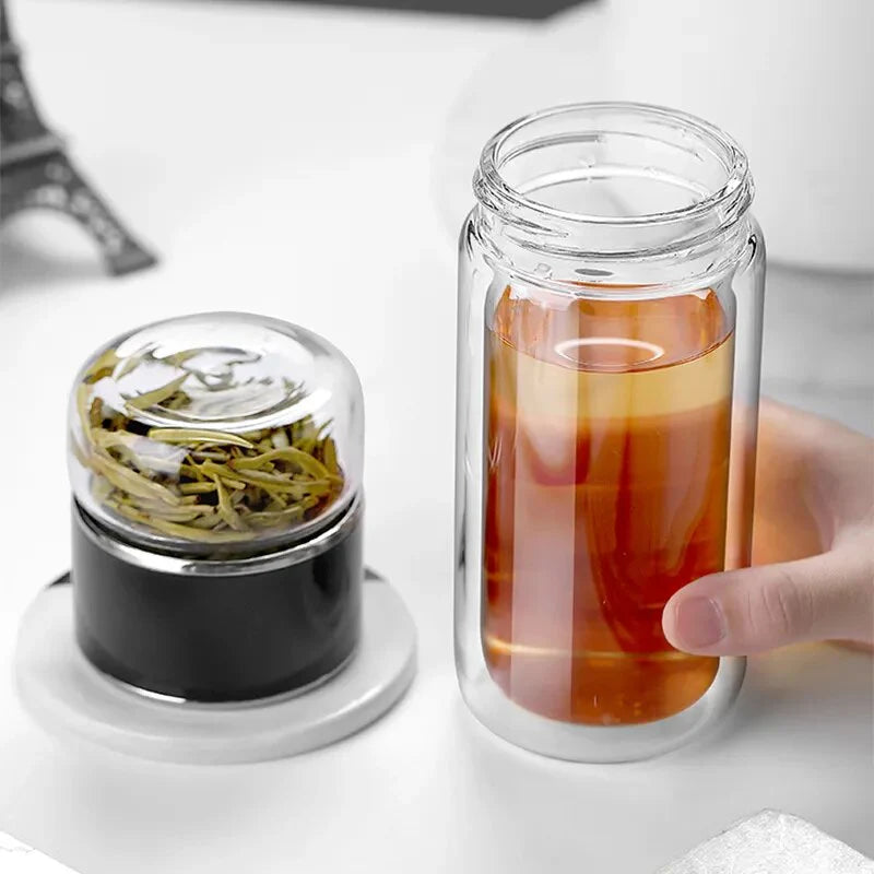 Life by Home™ Double Wall Glass Separation Tea Infuser Bottle