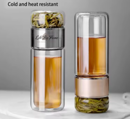 Life by Home™ Double Wall Glass Separation Tea Infuser Bottle
