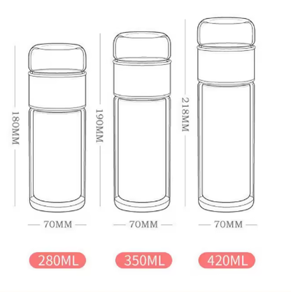 Life by Home™ Double Wall Glass Separation Tea Infuser Bottle