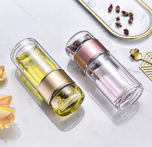 Life by Home™ Double Wall Glass Separation Tea Infuser Bottle